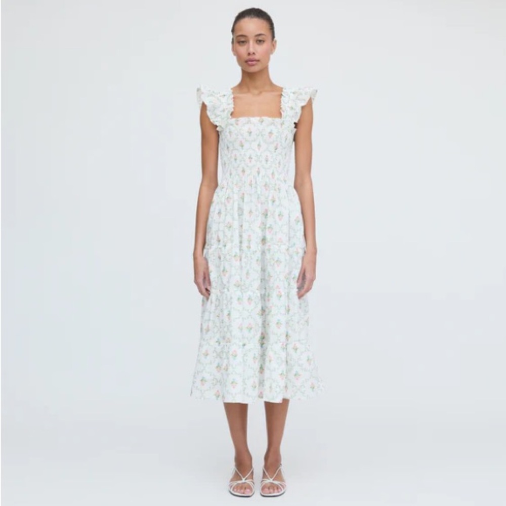 SOLD Hill House Ellie nap dress in pastel trellis